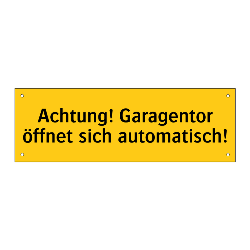 Achtung! Garagentor öffnet sich automatisch!