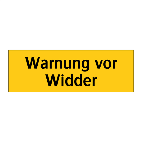 Warnung vor Widder