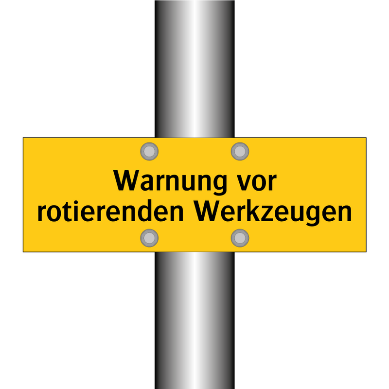 Warnung vor rotierenden Werkzeugen