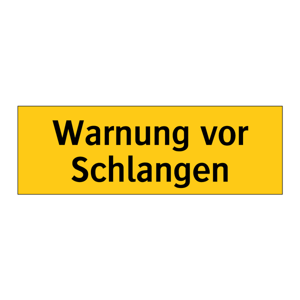 Warnung vor Schlangen