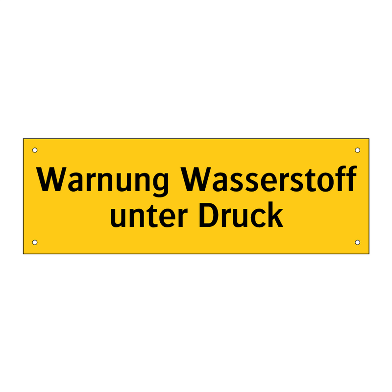 Warnung Wasserstoff unter Druck