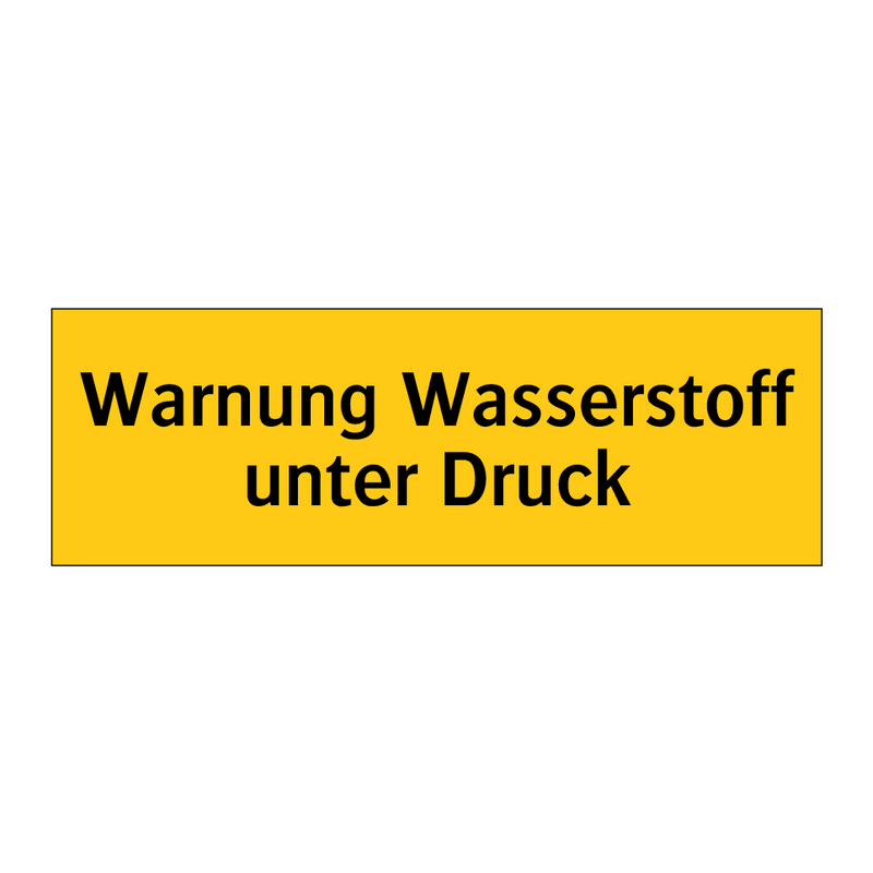 Warnung Wasserstoff unter Druck