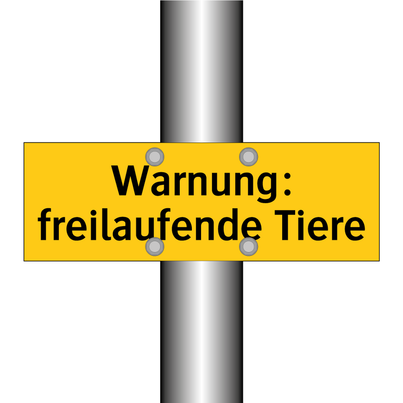 Warnung: freilaufende Tiere