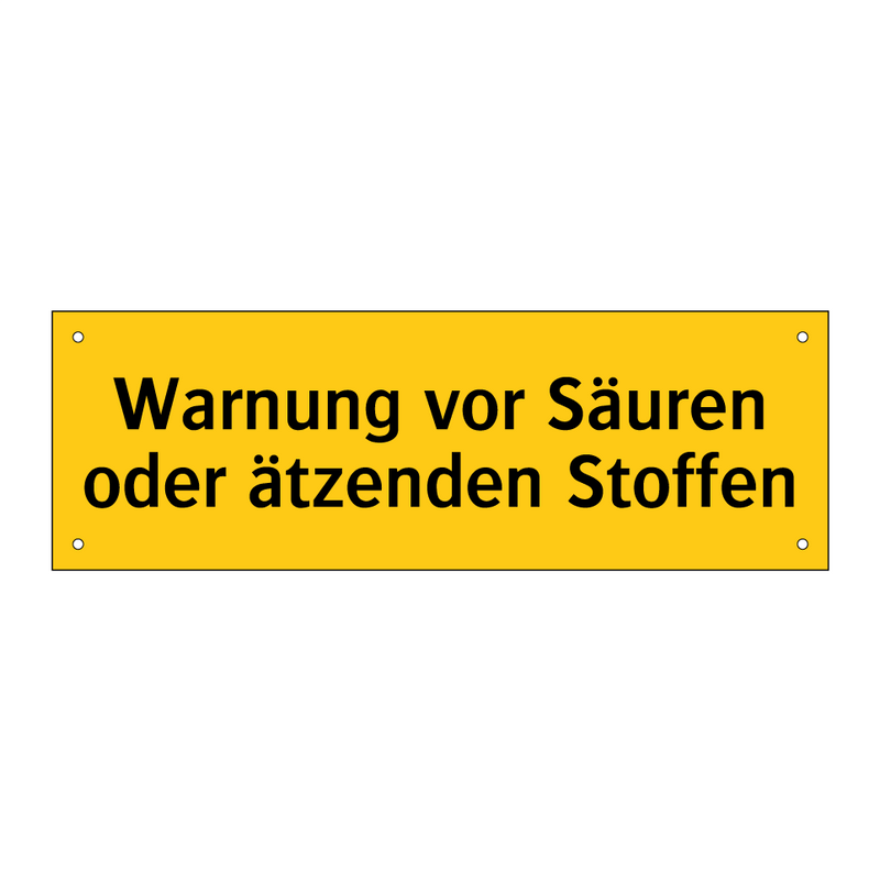 Warnung vor Säuren oder ätzenden Stoffen