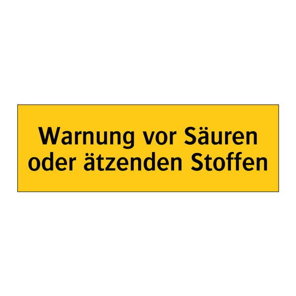 Warnung vor Säuren oder ätzenden Stoffen