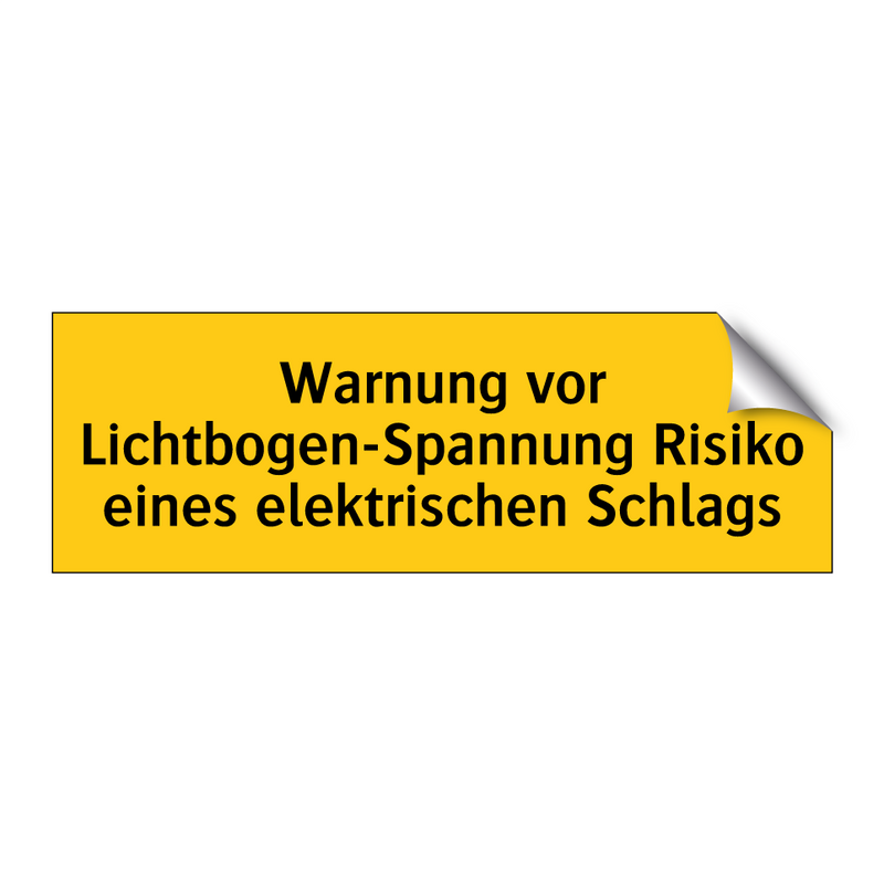 Warnung vor Lichtbogen-Spannung Risiko eines elektrischen Schlags