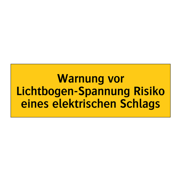 Warnung vor Lichtbogen-Spannung Risiko eines elektrischen Schlags