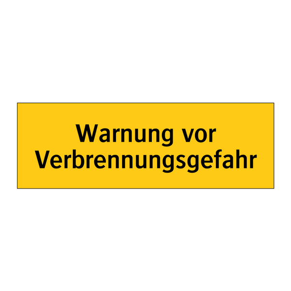 Warnung vor Verbrennungsgefahr