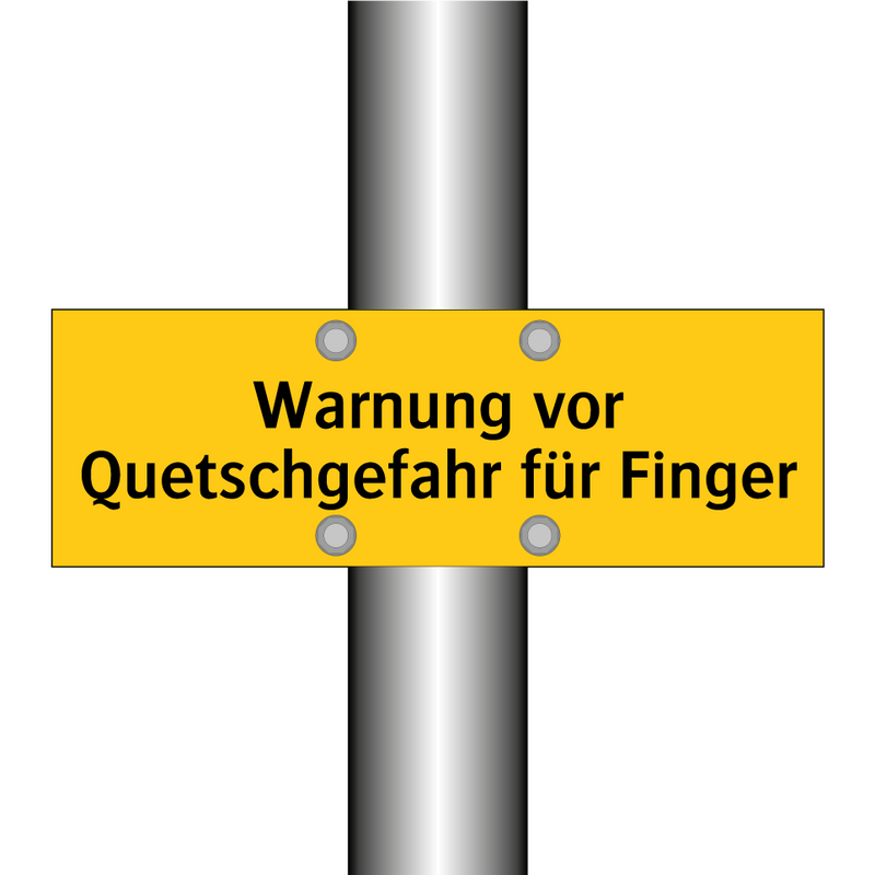 Warnung vor Quetschgefahr für Finger