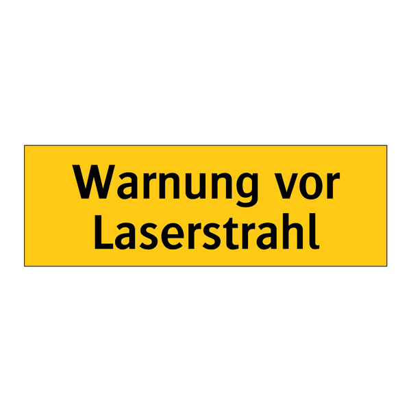 Warnung vor Laserstrahl