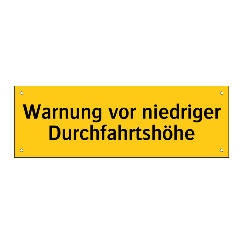 Warnung vor niedriger Durchfahrtshöhe