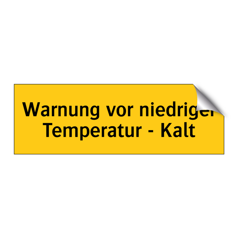 Warnung vor niedriger Temperatur - Kalt