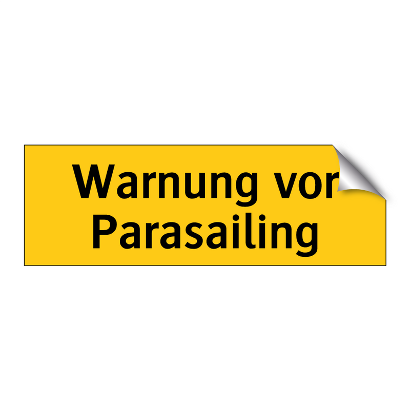 Warnung vor Parasailing