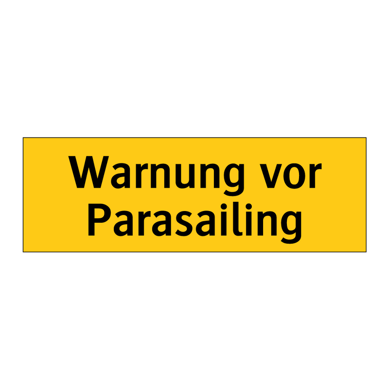 Warnung vor Parasailing