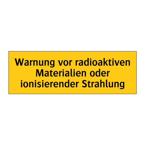 Warnung vor radioaktiven Materialien oder ionisierender Strahlung