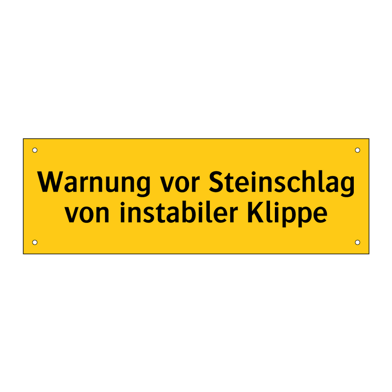 Warnung vor Steinschlag von instabiler Klippe