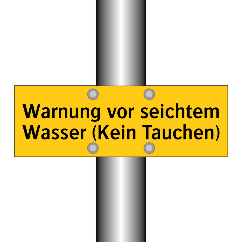 Warnung vor seichtem Wasser (Kein Tauchen)