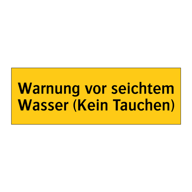 Warnung vor seichtem Wasser (Kein Tauchen)