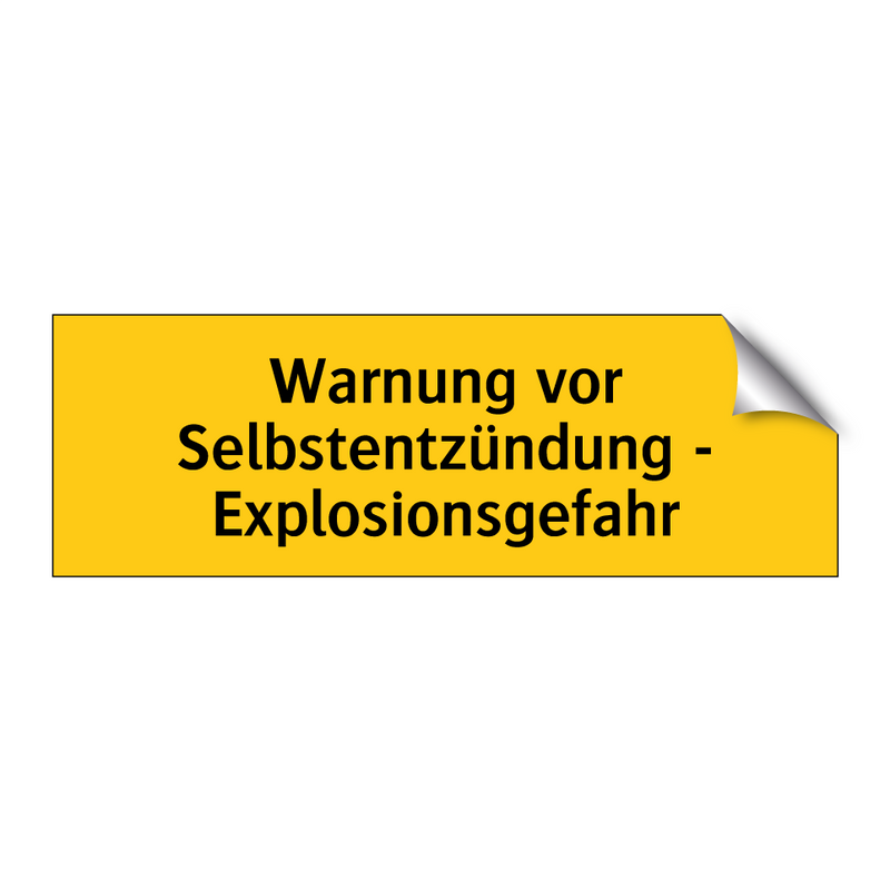 Warnung vor Selbstentzündung - Explosionsgefahr