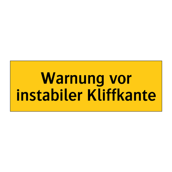 Warnung vor instabiler Kliffkante