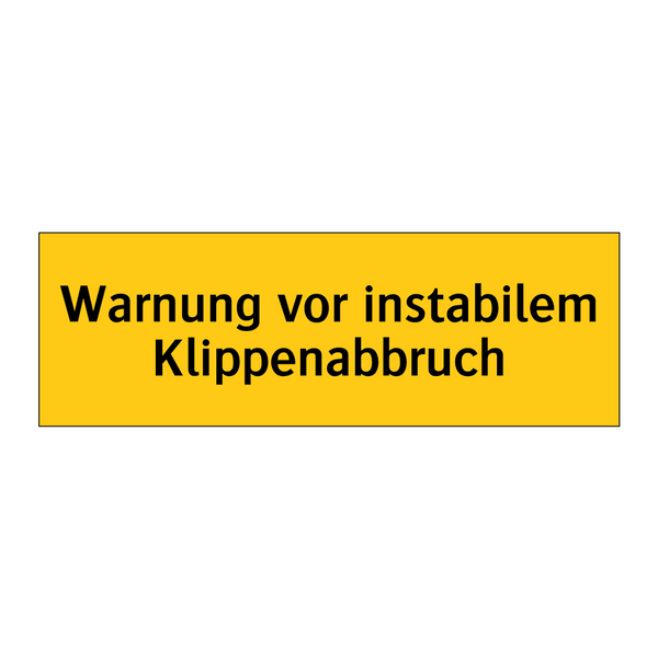 Warnung vor instabilem Klippenabbruch