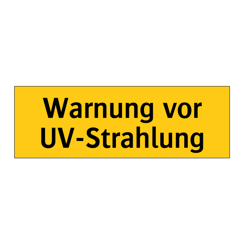 Warnung vor UV-Strahlung