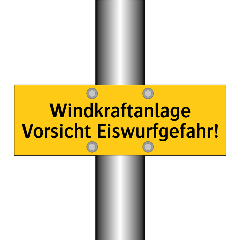 Windkraftanlage Vorsicht Eiswurfgefahr!