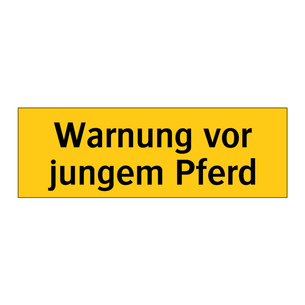 Warnung vor jungem Pferd