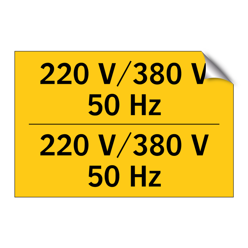 220 V/380 V 50 Hz - 220 V/380 V 50 Hz