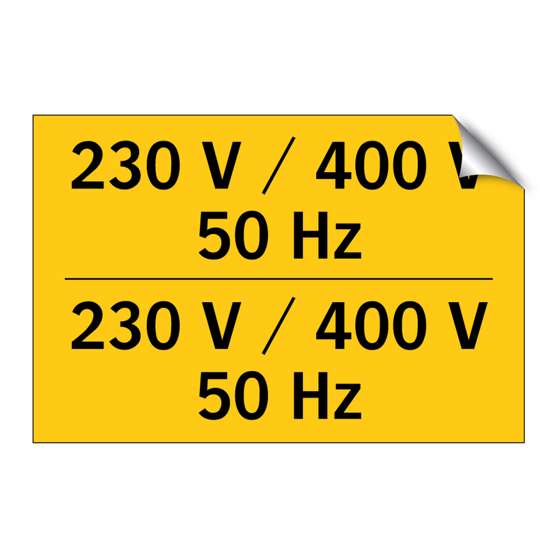 230 V / 400 V 50 Hz - 230 V / 400 V 50 Hz