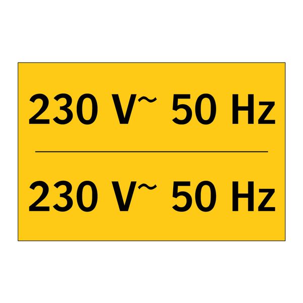 230 V~ 50 Hz - 230 V~ 50 Hz