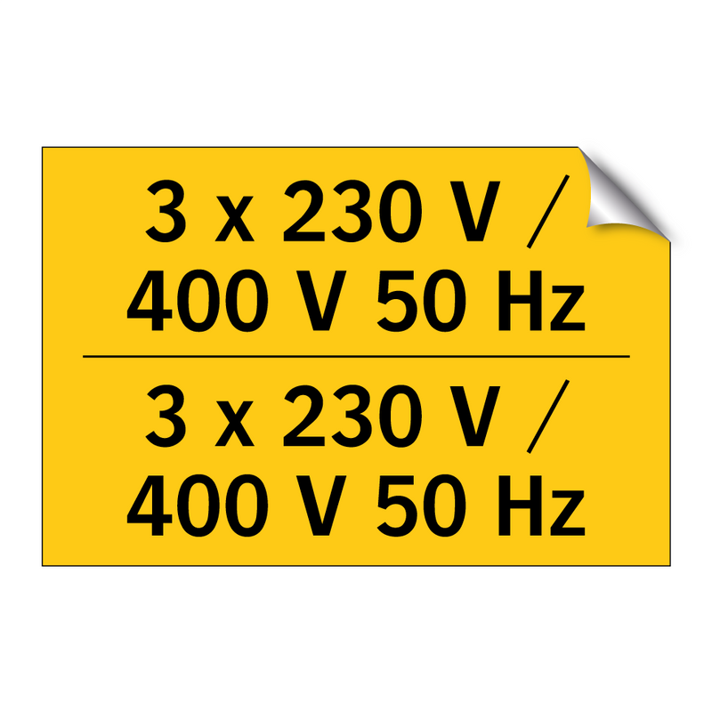 3 x 230 V / 400 V 50 Hz - 3 x 230 V / 400 V 50 Hz