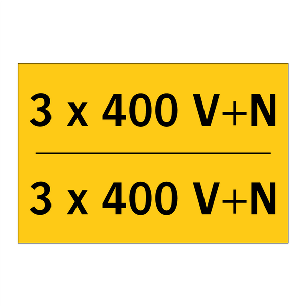 3 x 400 V+N - 3 x 400 V+N