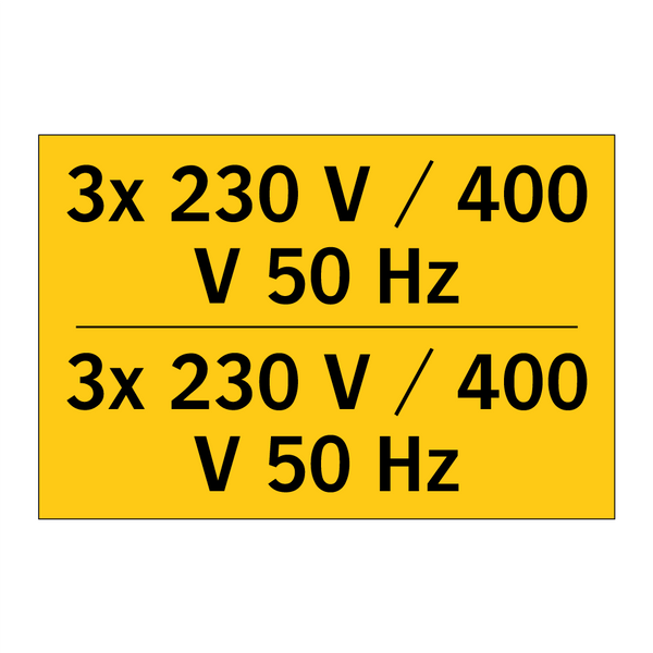 3x 230 V / 400 V 50 Hz - 3x 230 V / 400 V 50 Hz