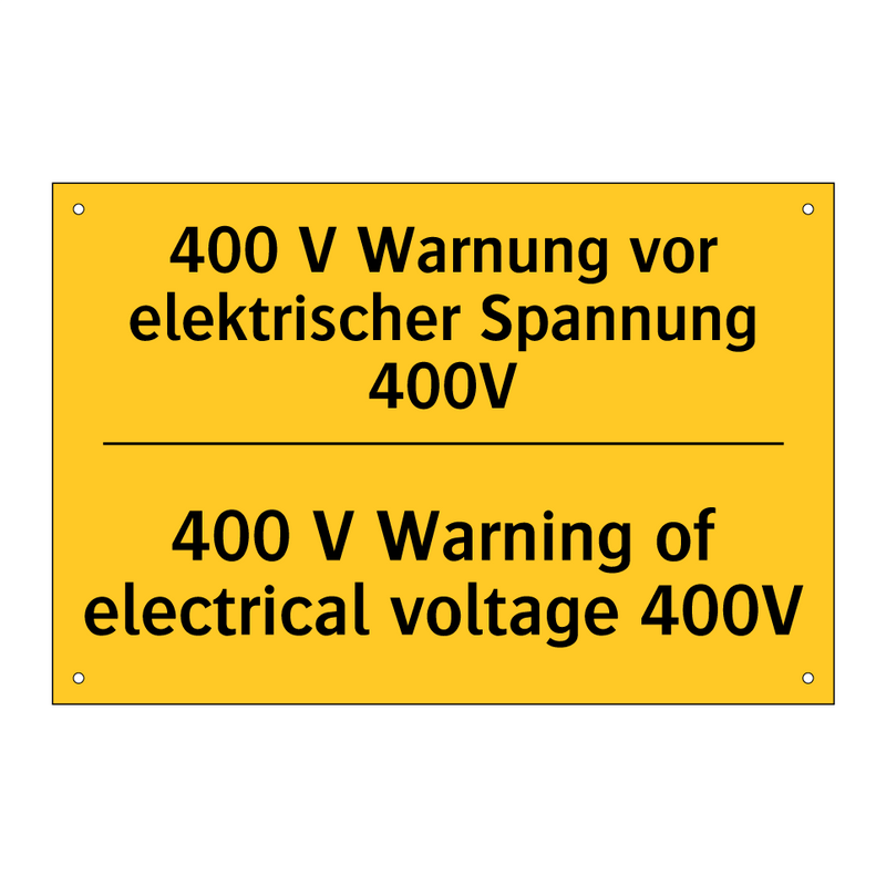 400 V Warnung vor elektrischer /.../ - 400 V Warning of electrical voltage /.../