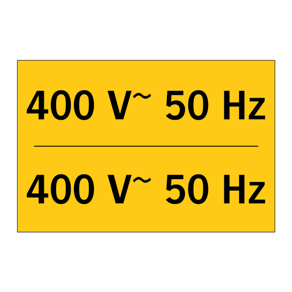 400 V~ 50 Hz - 400 V~ 50 Hz