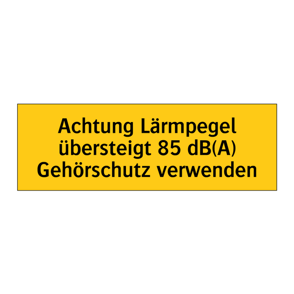 Achtung Lärmpegel übersteigt 85 dB(A) Gehörschutz verwenden