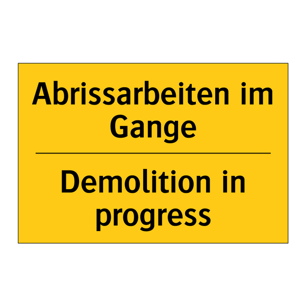 Abrissarbeiten im Gange - Demolition in progress