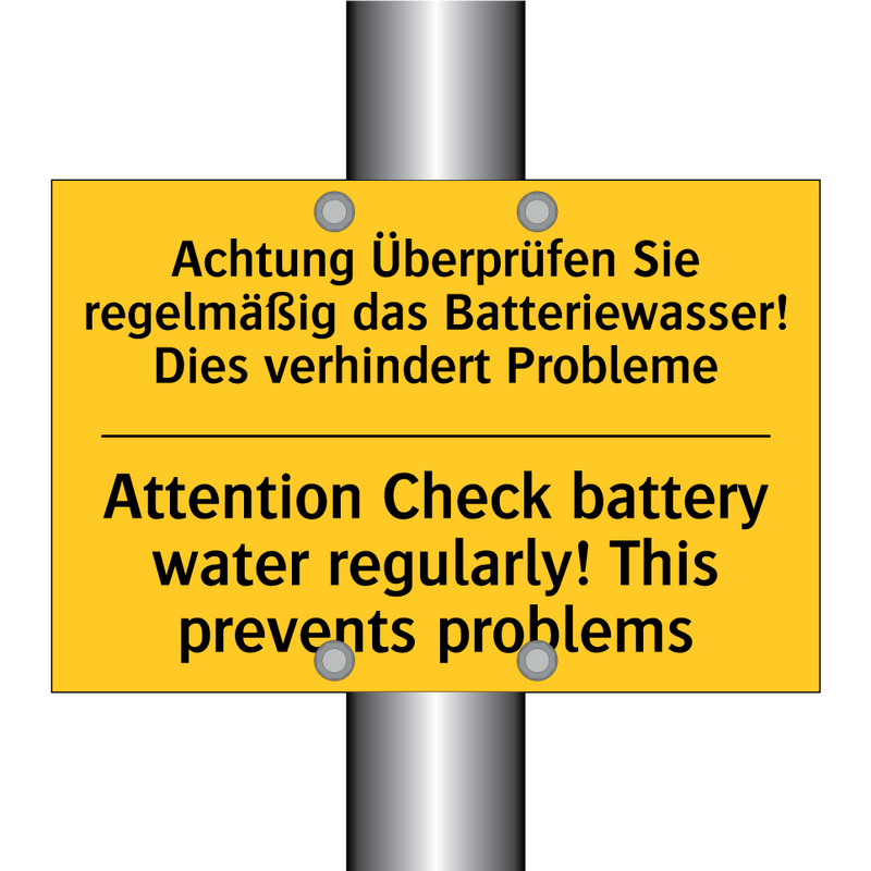 Achtung Überprüfen Sie regelmäßig /.../ - Attention Check battery water /.../