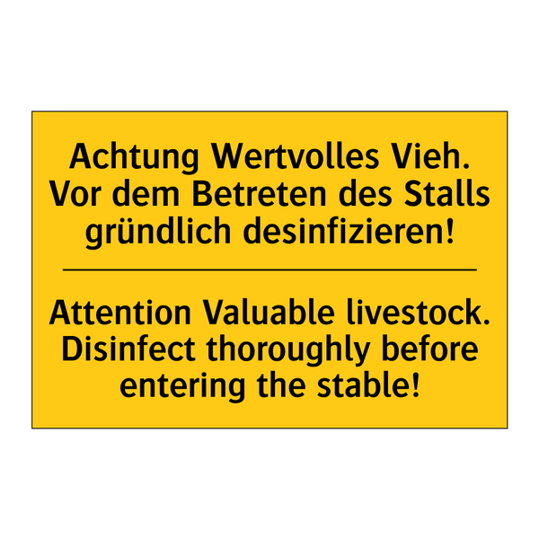 Achtung Wertvolles Vieh. Vor dem /.../ - Attention Valuable livestock. /.../