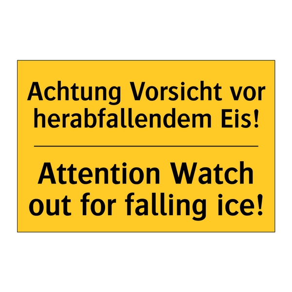 Achtung Vorsicht vor herabfallendem /.../ - Attention Watch out for falling /.../