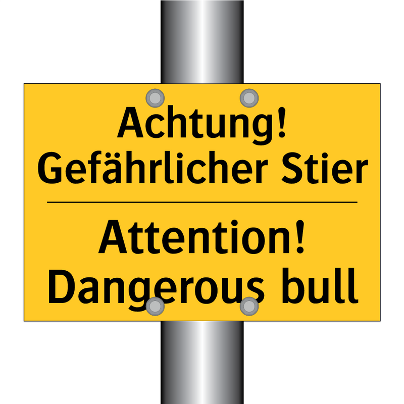 Achtung! Gefährlicher Stier - Attention! Dangerous bull