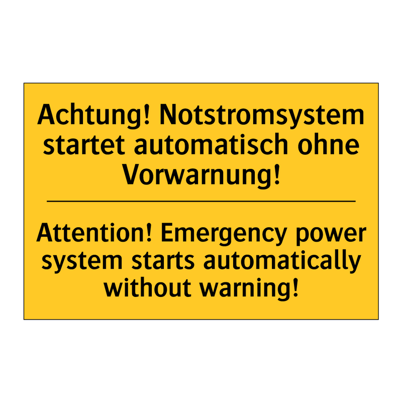 Achtung! Notstromsystem startet /.../ - Attention! Emergency power system /.../