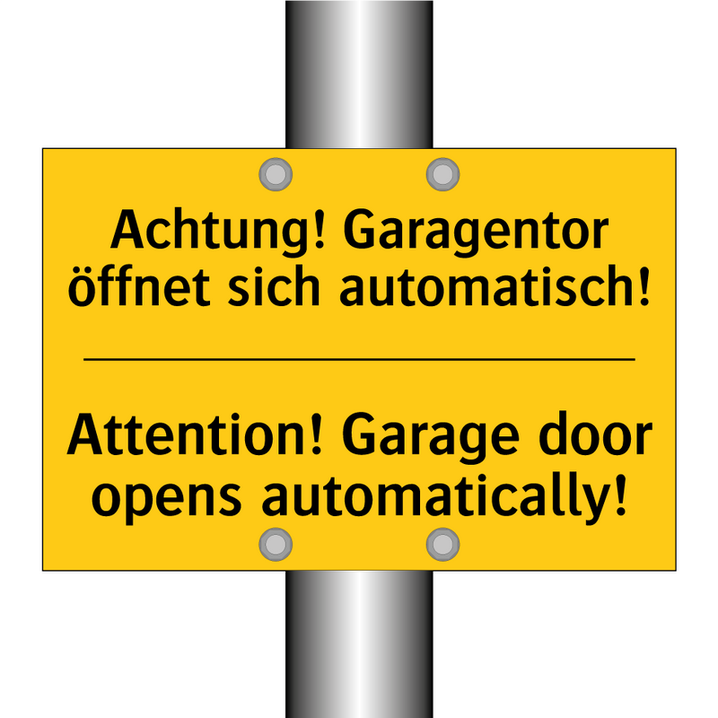 Achtung! Garagentor öffnet sich /.../ - Attention! Garage door opens automatically!/.../