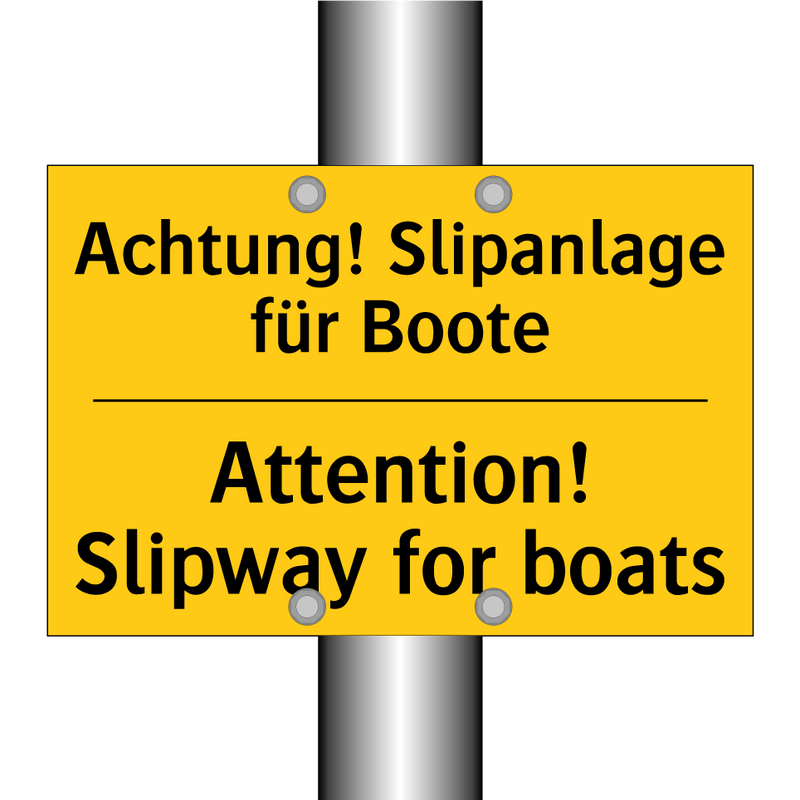 Achtung! Slipanlage für Boote - Attention! Slipway for boats