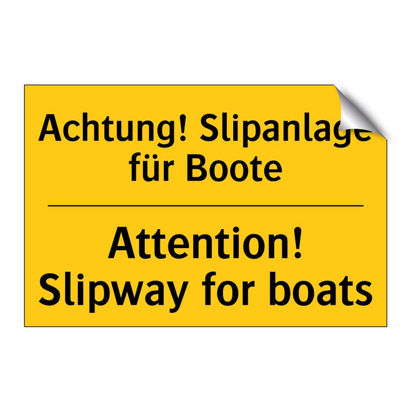 Achtung! Slipanlage für Boote - Attention! Slipway for boats