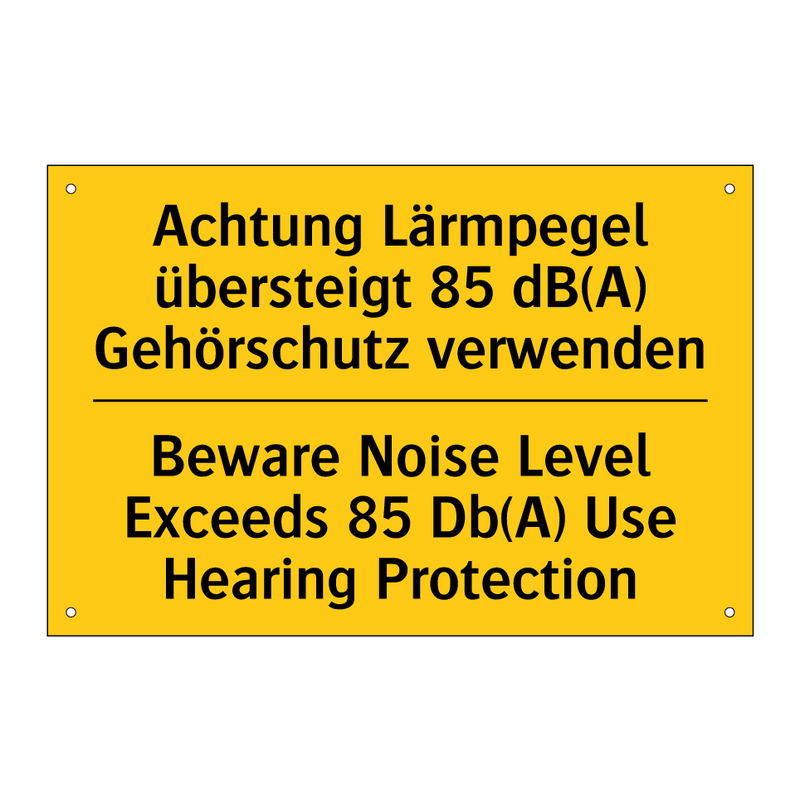 Achtung Lärmpegel übersteigt 85 /.../ - Beware Noise Level Exceeds 85 /.../