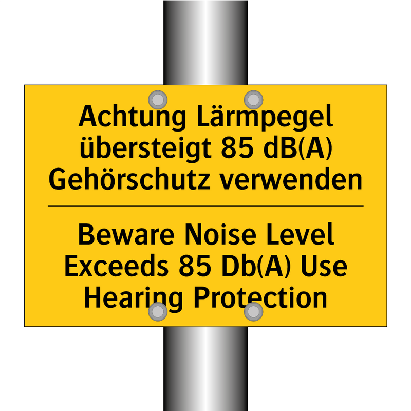 Achtung Lärmpegel übersteigt 85 /.../ - Beware Noise Level Exceeds 85 /.../