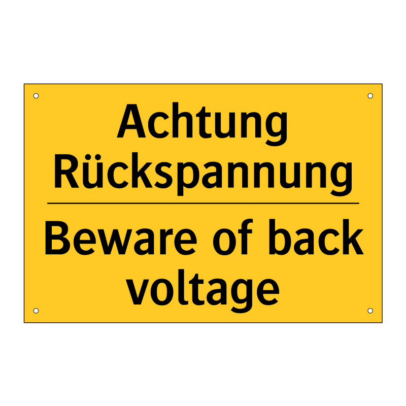 Achtung Rückspannung - Beware of back voltage