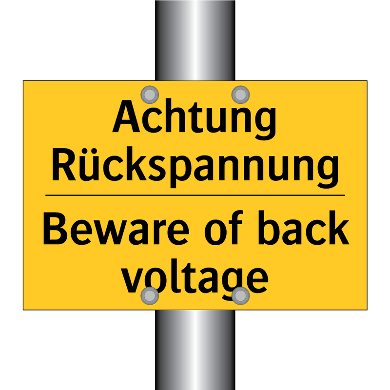 Achtung Rückspannung - Beware of back voltage